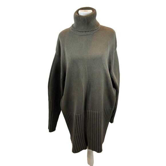 Ladies marithe francois girbaud Green Thick Knit Turtleneck Sweater Dress XXL - Picture 7 of 16